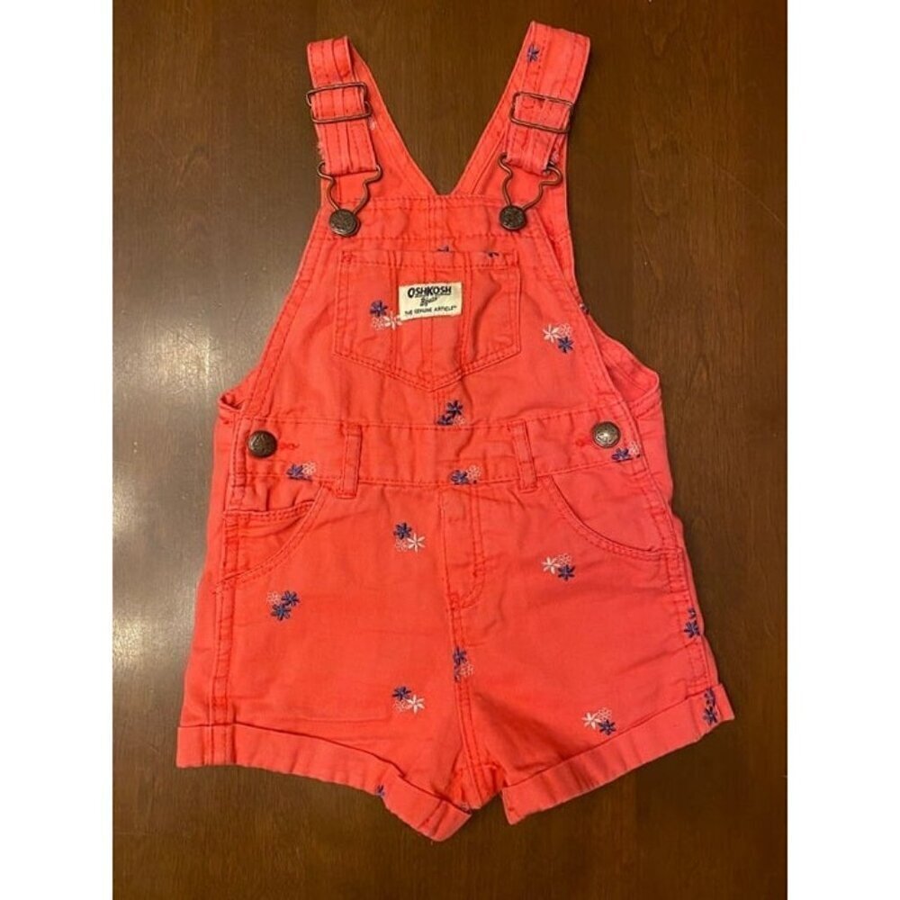 OshKosh Pink Flower detailed Shortalls